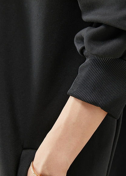 Black Oversized Cotton Jackets Fall