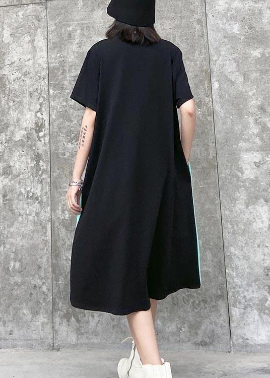 Italian Green Patchwork Hole Maxi Dresses Summer