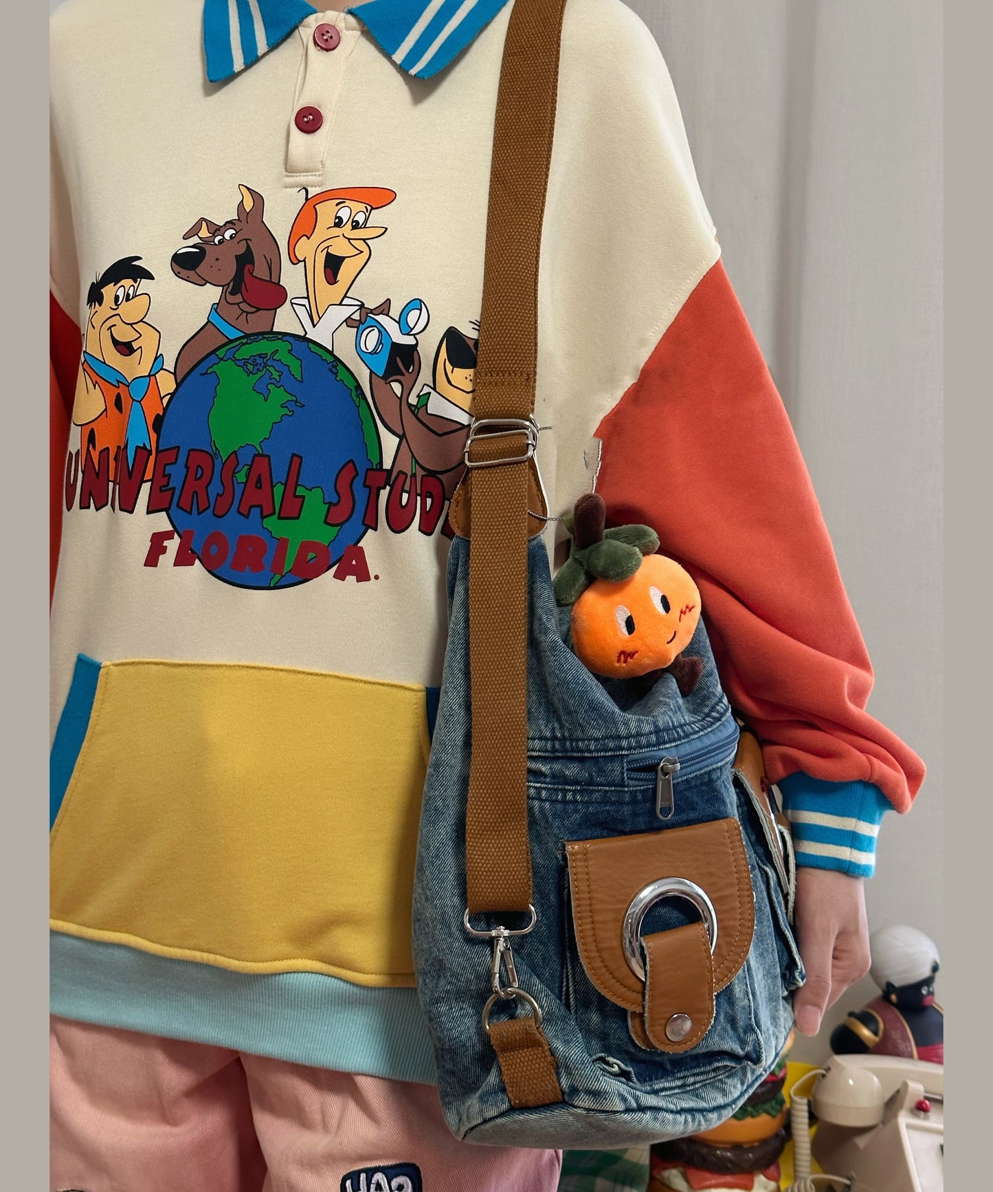 Versatile High-capacity Denim One Shoulder Crossbody Bag