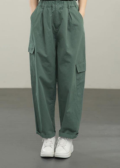Black High Waist Pockets Pants Summer