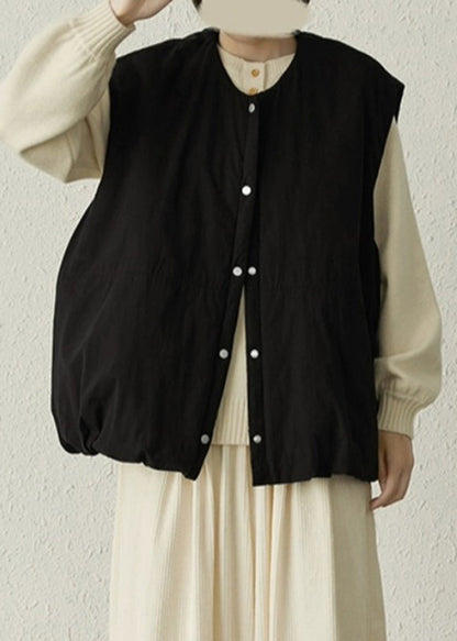 Brick Red Oversized Pockets Fine Cotton Filled Puffers Vests Winter