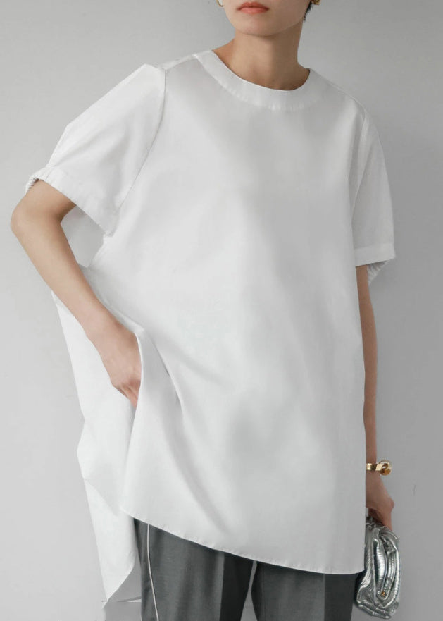 White Oversized Cotton Tanks Cloak Sleeves