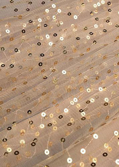 Art Khaki Sequins Tulle Skirts Spring