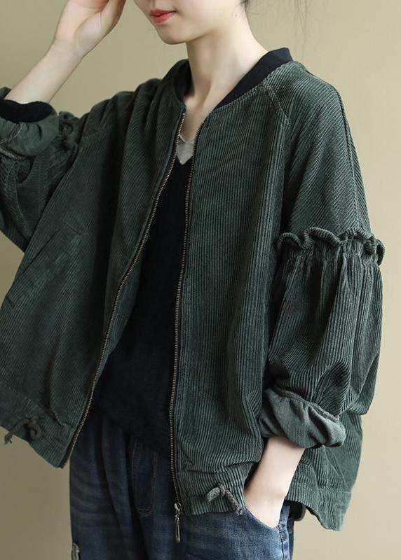 Unique Green Spring Jackets Outfit Ruffles