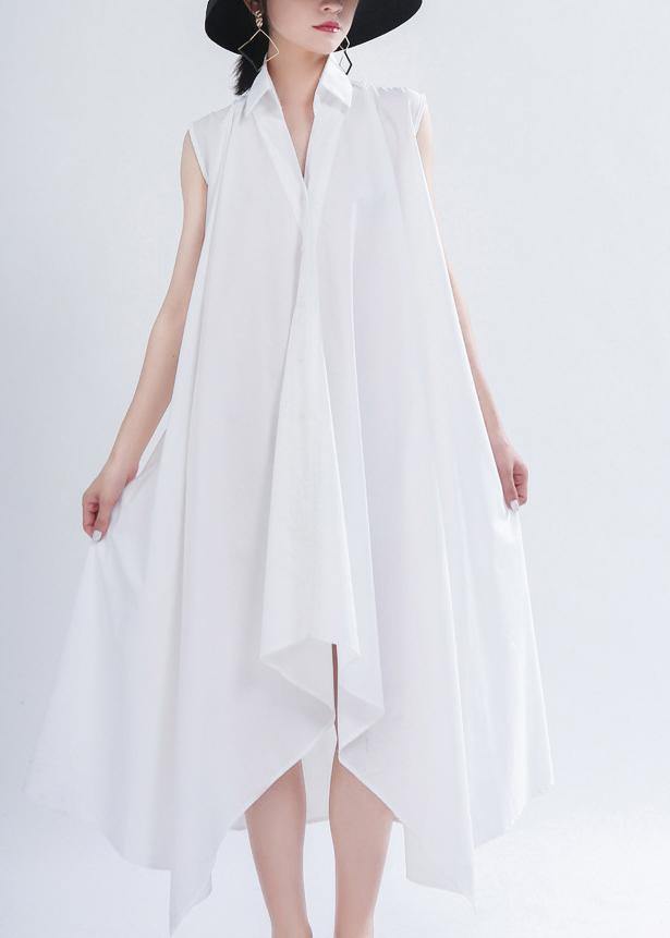 Art White Peter Pan Collar Summer Chiffon Dress