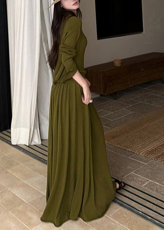 Italian Green Woolen Knit Three Piece Set Clothing Spring