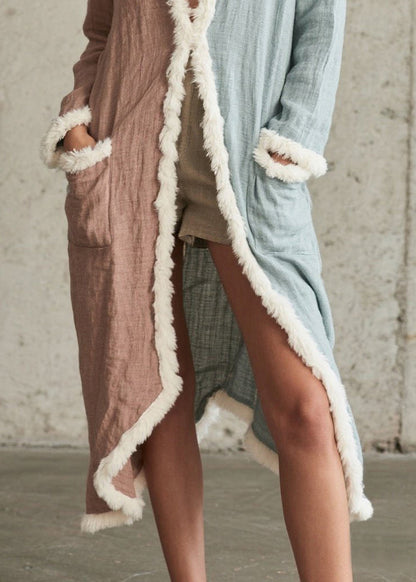 Colorblock Oversized Patchwork Faux Fur Cardigans Spring