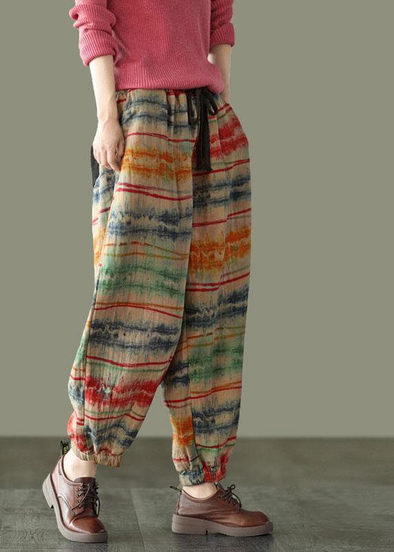 Sunset Print Fall Linen Harem Pants-limited Stock