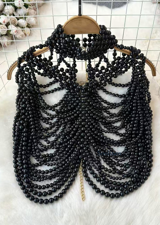 Black Imitation Pearl Banquet Dress Accessories