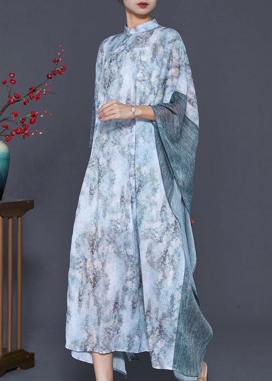 Tie Dye Patchwork Chiffon Maxi Dresses Two Piece Spring