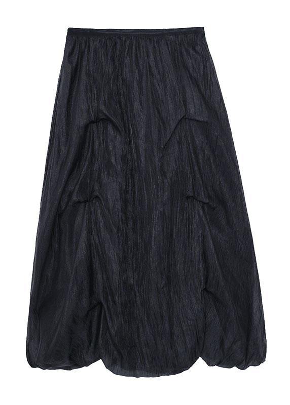 Italian Black Chiffon Summer Skirts Tiered