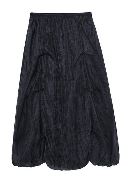 Italian Black Chiffon Summer Skirts Tiered