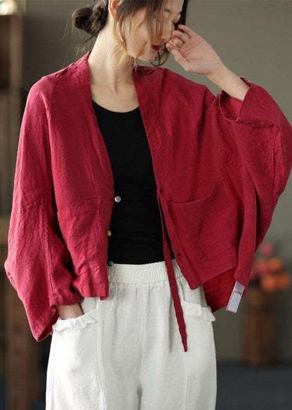 Fine Yellow Bat Wing Sleeve Pockets Coat Short