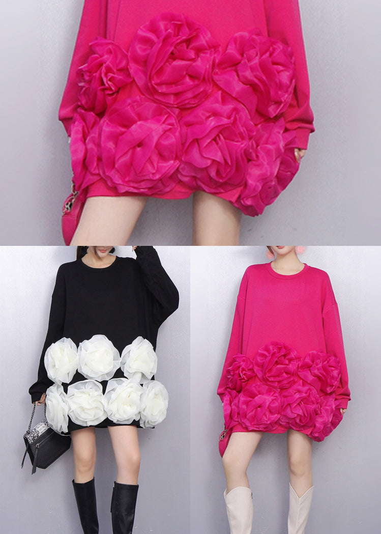 Unique Rose Oversized Cotton Tea Dress Spring