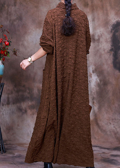 Chocolate Asymmetrical Long Dress Spring
