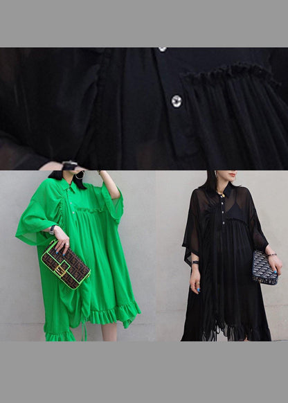 Lapel Asymmetric Spring Quilting Dresses Design Black Long Dresses