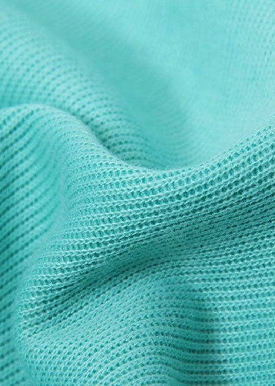 Green Asymmetrical Knit Skirt Spring