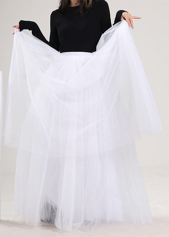 Handmade White Tulle Skirt Spring