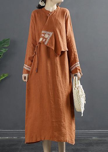 Patchwork Clothes Tutorials Orange Embroidery Robes Dress