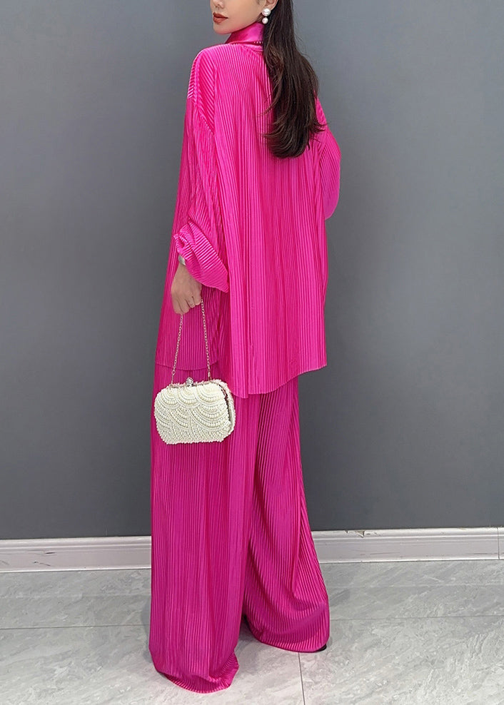 Rose Oversized Wrinkled Draping Two Piece Set Clothing Fall
