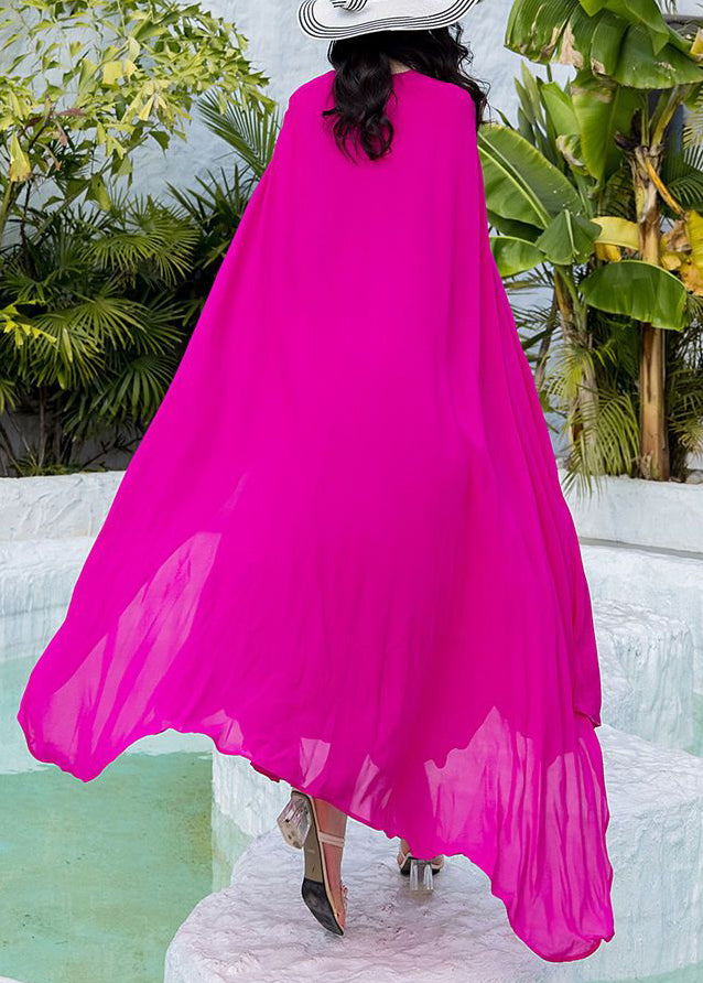 Brief Rose Shawl and Slip Dress Two Pieces Set Spring
