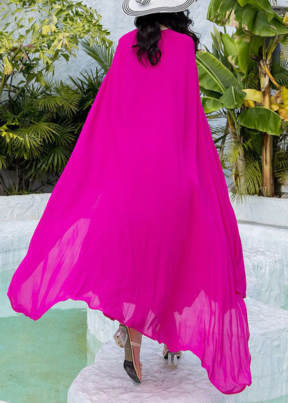 Brief Rose Shawl and Slip Dress Two Pieces Set Spring