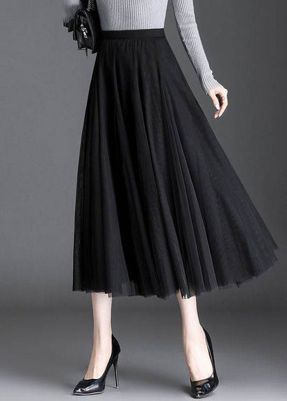 Grey Tulle a Line Skirts Spring