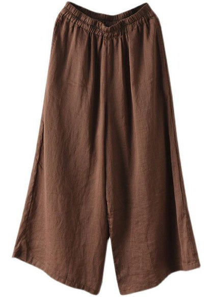 Chocolate Summer Ramie Wide Leg Pants
