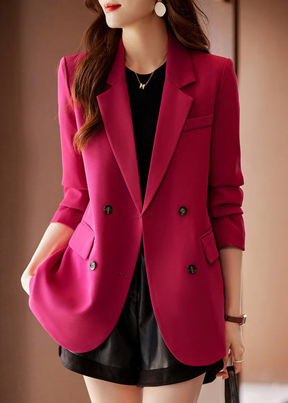 Rose Notched Back Side Open Cotton Jackets Spring