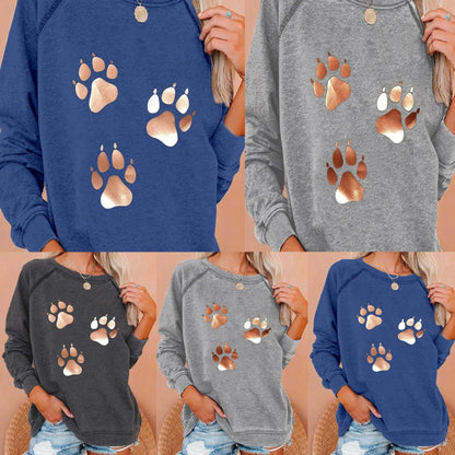 Dog Footprints Print Sweatshirt