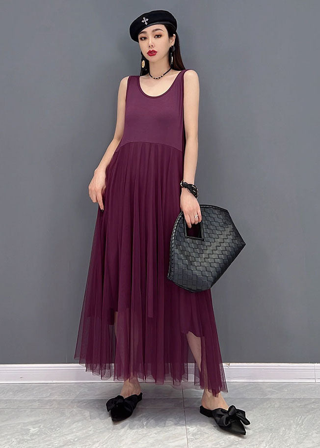 French Purple Asymmetrical Design Chiffon Dress and Cloak Two Pieces Set Summer