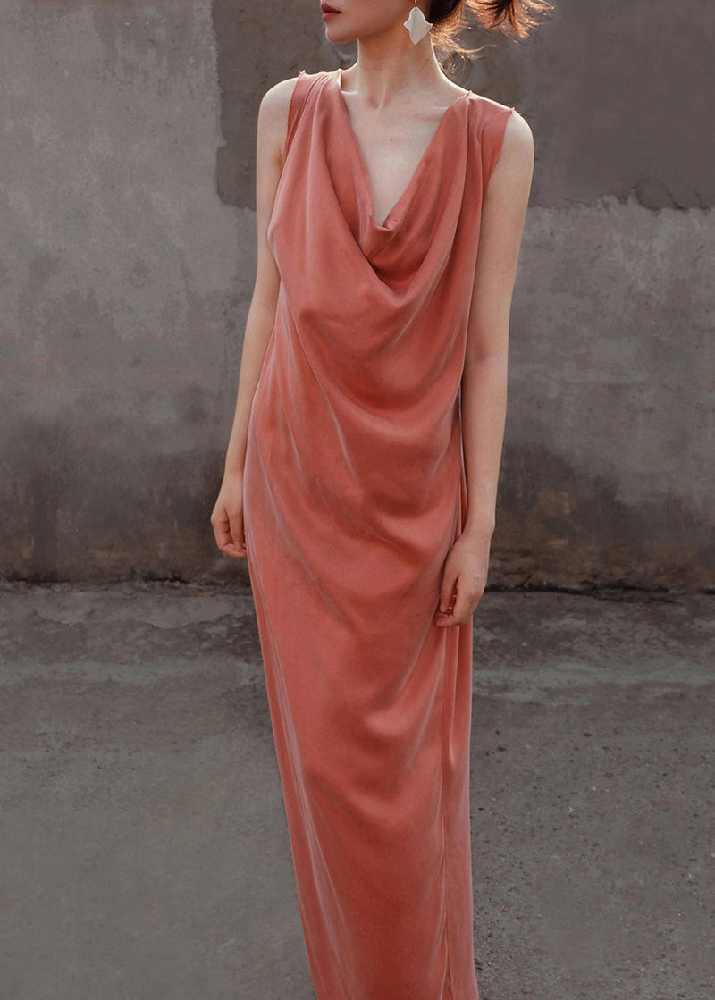 Watermelon Red Neck Long Dress Sleeveless