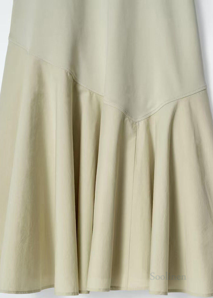 Light Green Patchwork Cotton Day Dress Summer