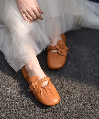 Original Design Brown Penny Loafers Splicing