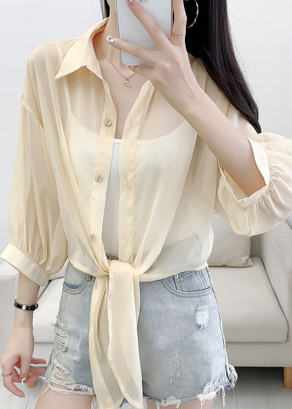 Novelty Yellow Button Cotton Thin Cardigan Summer