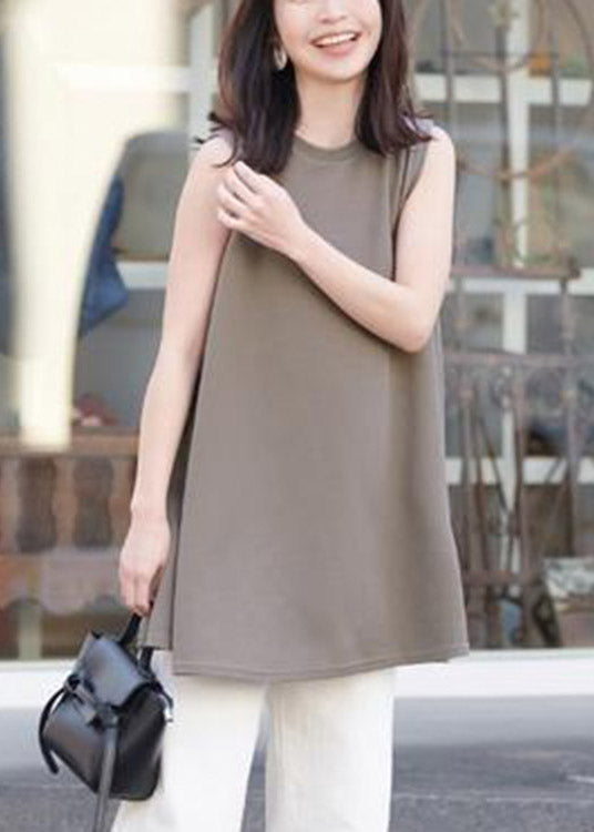 Coffee Cotton T Shirt Sleeveless