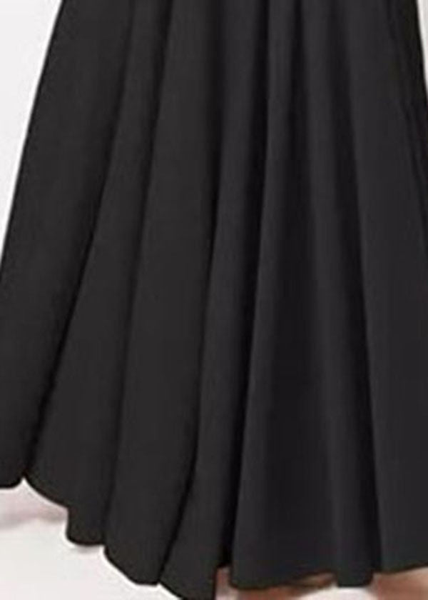 Color A-line Elastic Waist Swing Skirts With Pocket