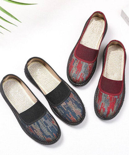 Flat Shoes for Black Cotton Fabric