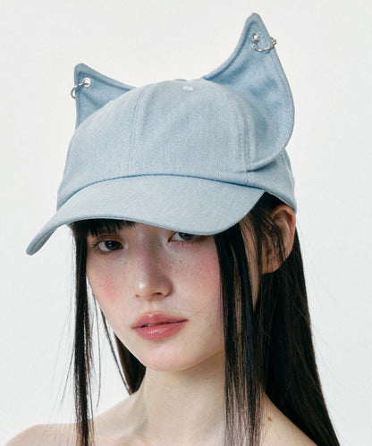 Japanese Style Cat's Ears Denim Baseball Cap Hat