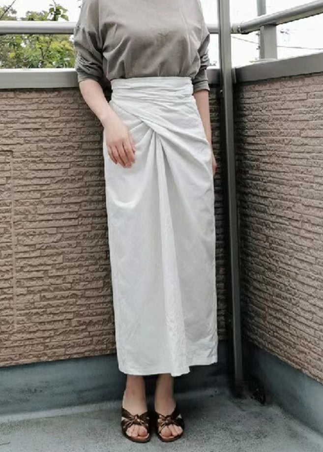 Army Green Asymmetrical Linen Skirts Summer