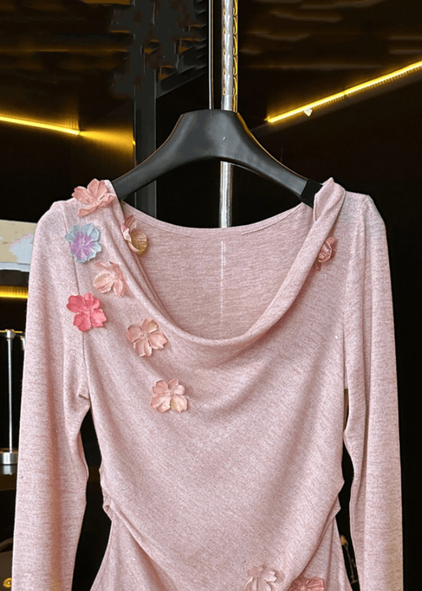 New Pink Cotton T Shirt Fall