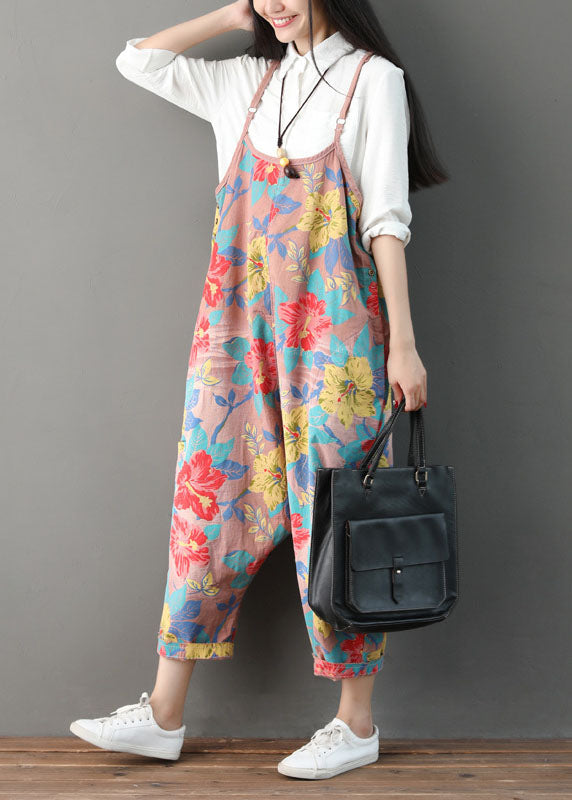 Natural Pink Print Jumpsuit Spring