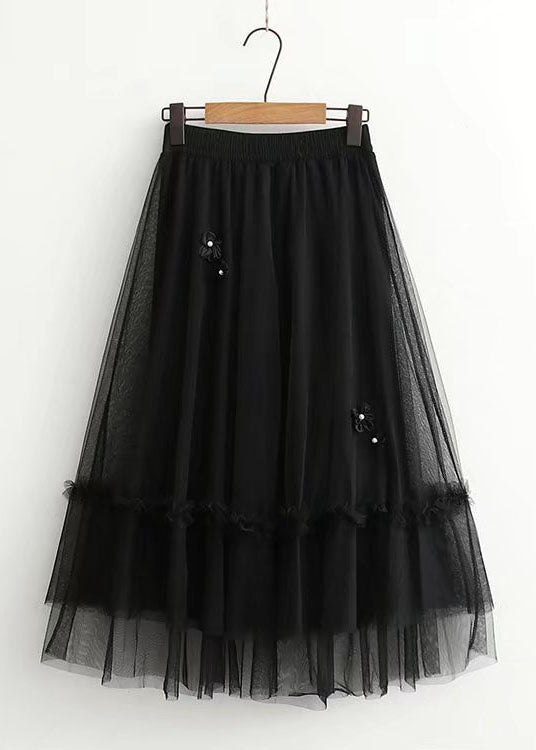 Style Chocolate Patchwork Nail Bead a Line Fall Skirts