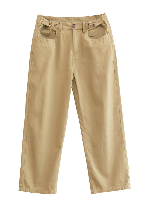 Khaki Cotton Pants Spring