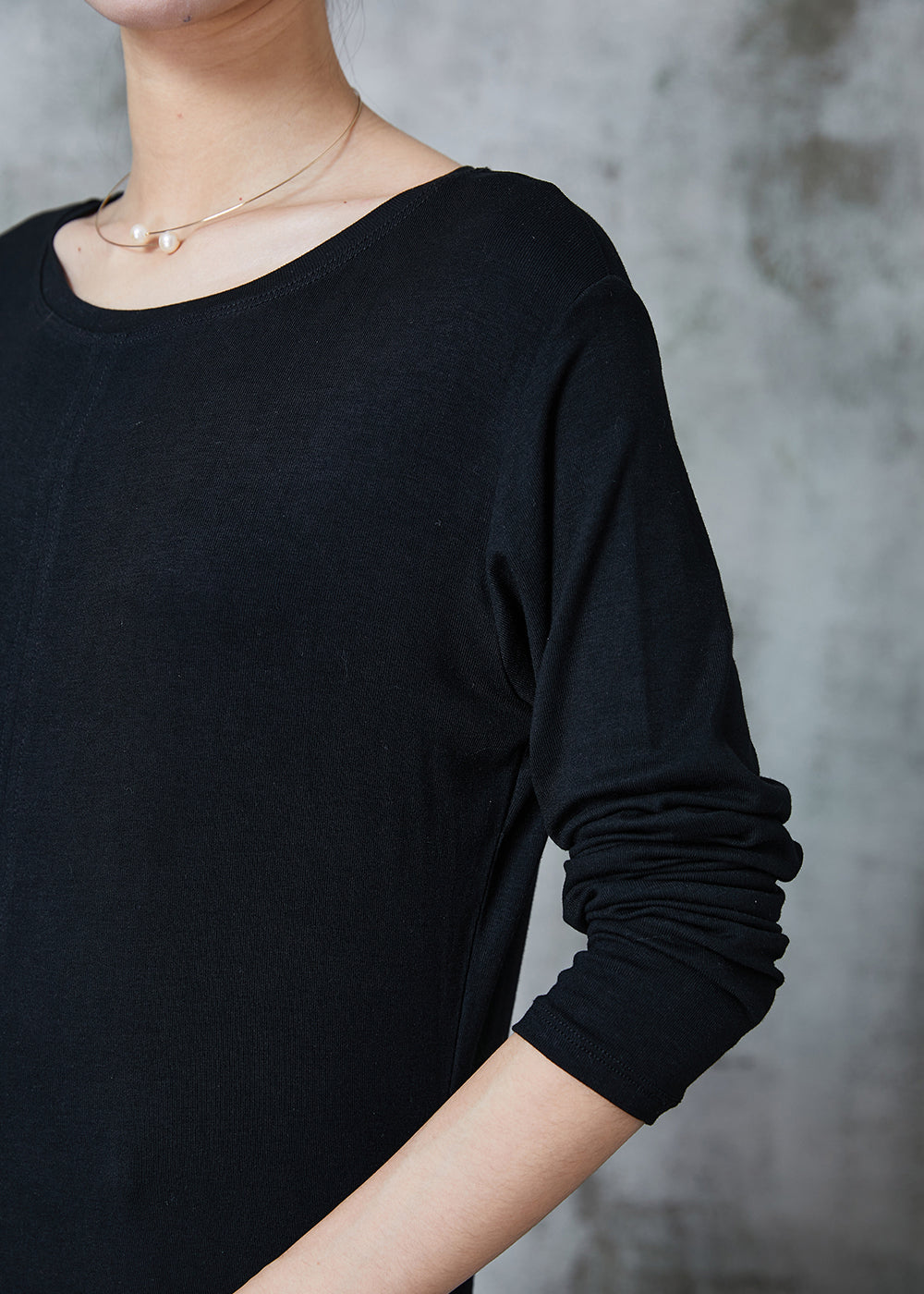 Boutique Black Silm Fit Side Open Cotton Dresses Spring