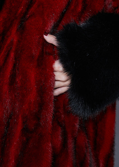 Fine Mulberry Oversized Striped Faux Fur Coats Spring