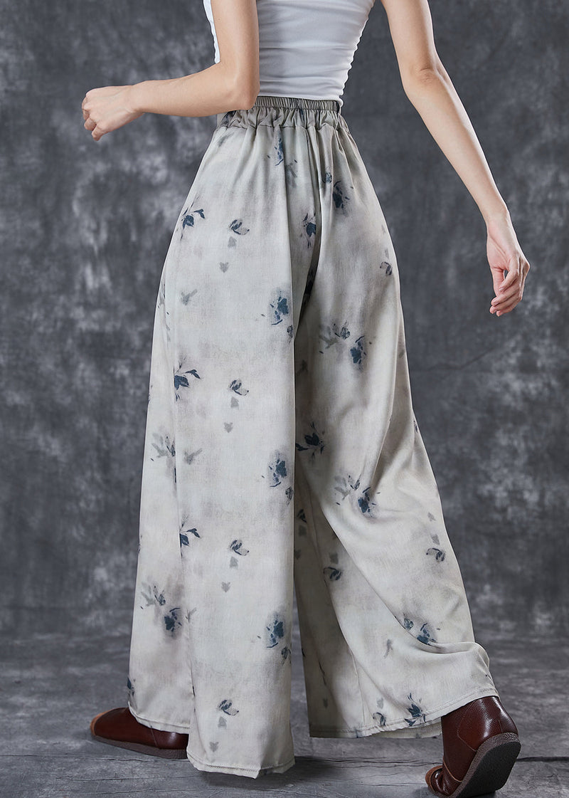 Modern Elastic Waist Tie Dye Cotton Wide Leg Pants Fall