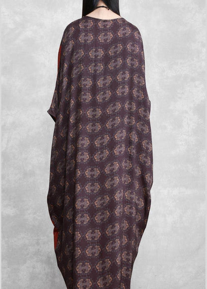 French Chocolate Print Clothes O Neck Patchwork Spring Dresses