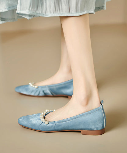 Green Nail Bead Wrinkled Penny Loafers