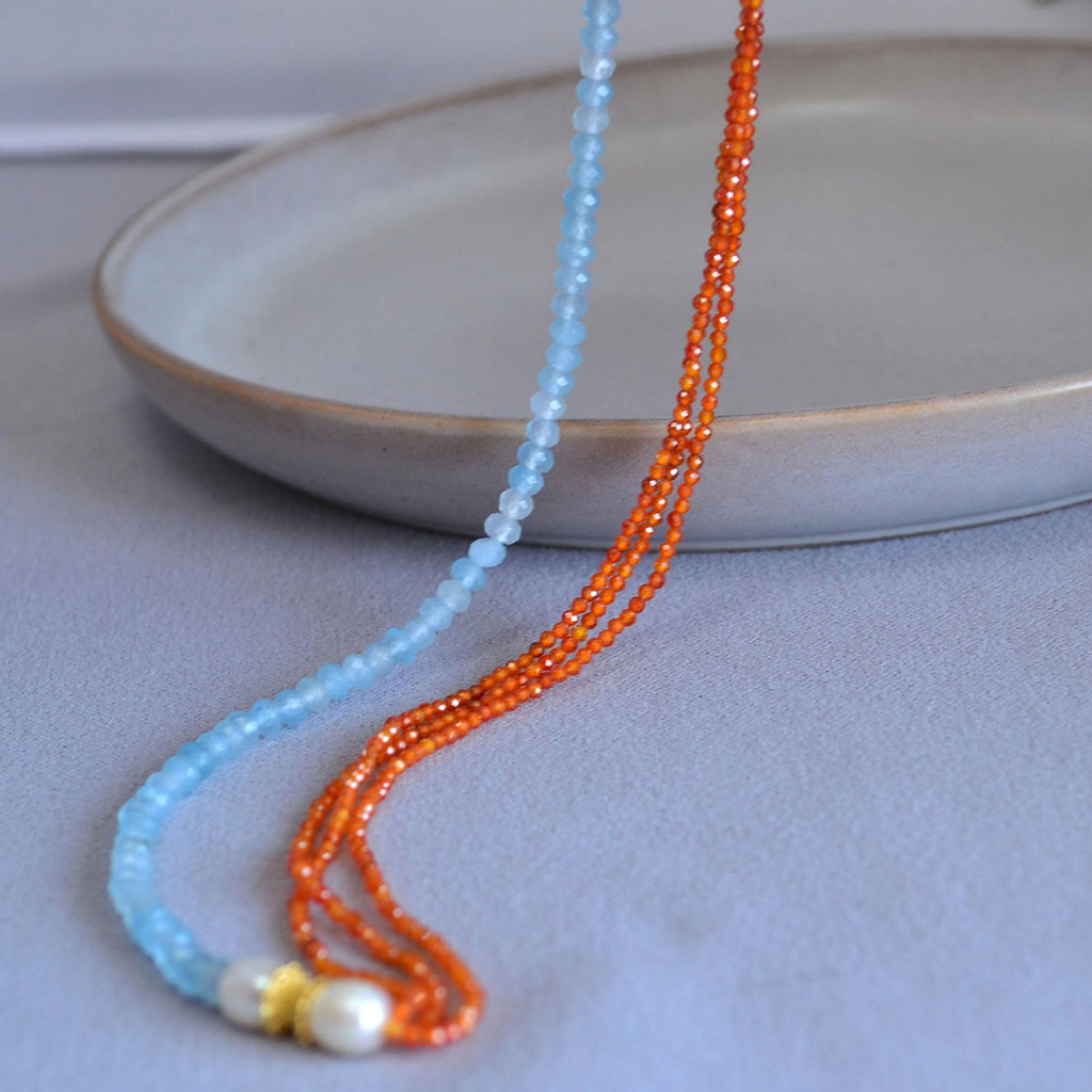 Zarte handwerkliche Perlen Halskette